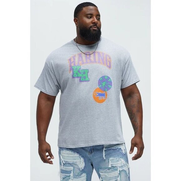 Keith Haring Collegiate Short Sleeve Tee - Heather Grey Size: 2X NEW - Picture 1 of 3